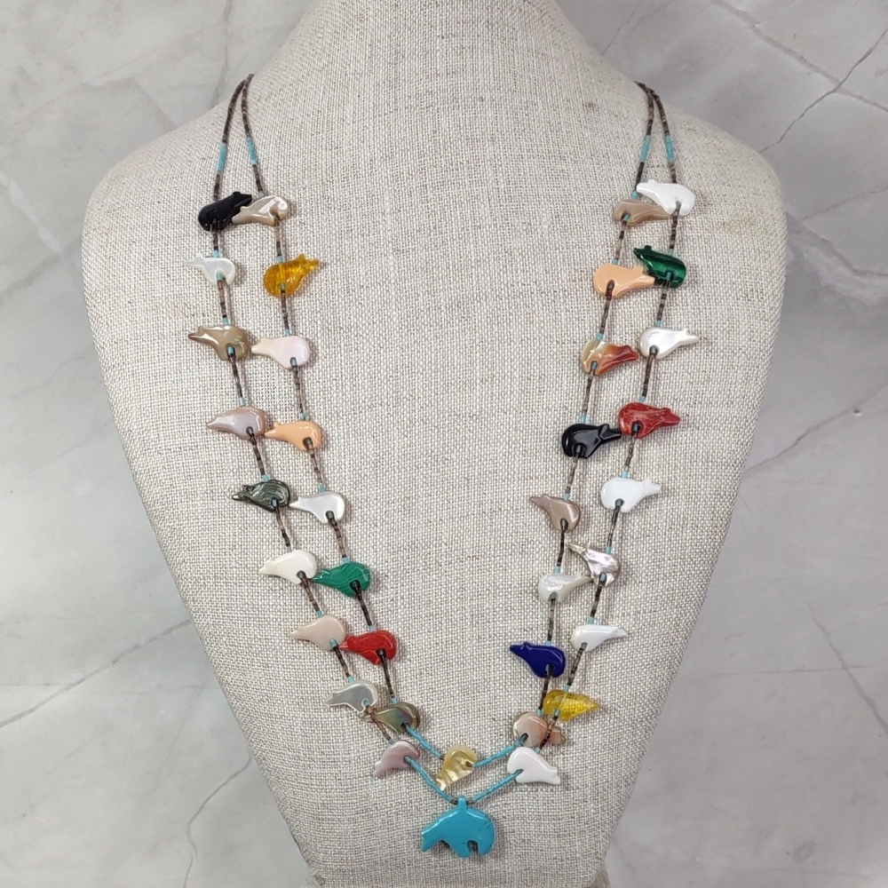 Zuni Bear Fetish Necklace